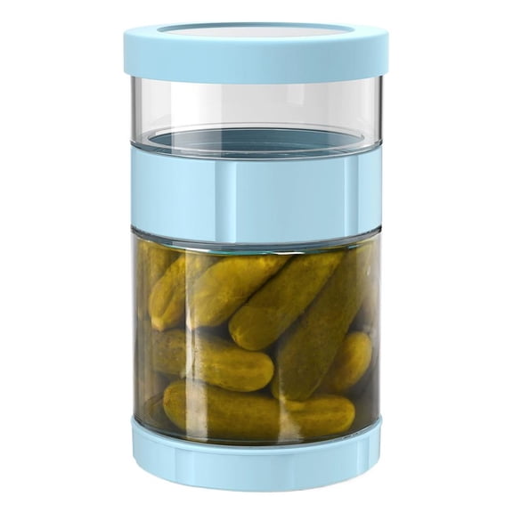 QHUDLV 50oz Pickle Container with Strainer, BPA-Free Glass Kimchi Jar, Airtight Flip Pickle Jar for Kitchen Storage and Fermentation