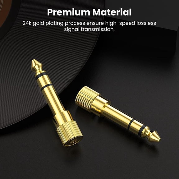 QHUDLV 6.3mm Male to 3.5mm Female Audio Adapter,Stereo Headphone Jack Converter