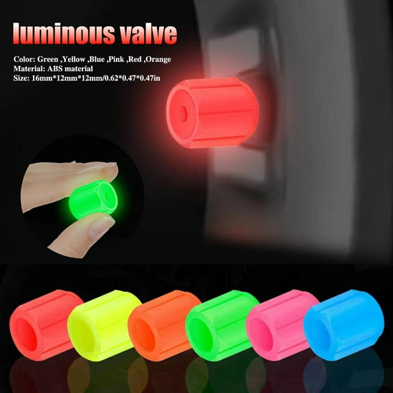 QHUDLV 8 Pcs Luminous Tire Valve Caps,Fluorescent Universal,Car Bike Accessories