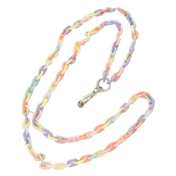 QHUDLV Acrylic Phone Lanyard Strap, Anti-Lost Crossbody Rainbow Rope with Long Chain and Hook, Fits All Mobile Phones