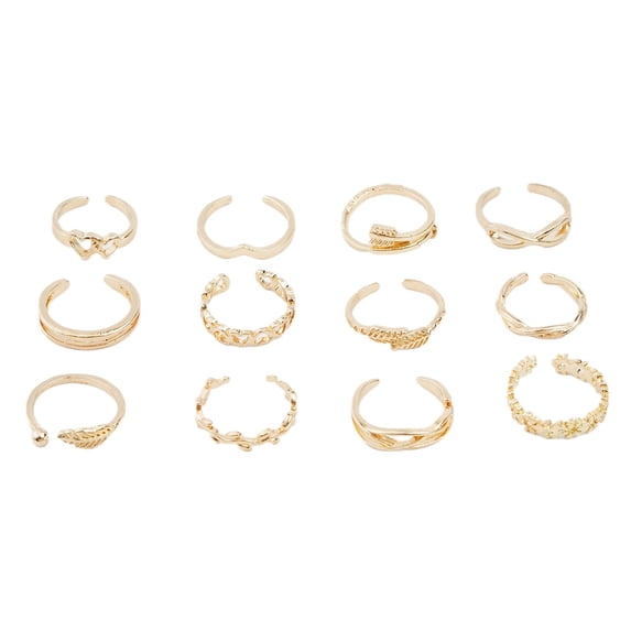 QHUDLV Adjustable Jewelry Rings Set,12/24PCS Open Toe Finger Rings for Women