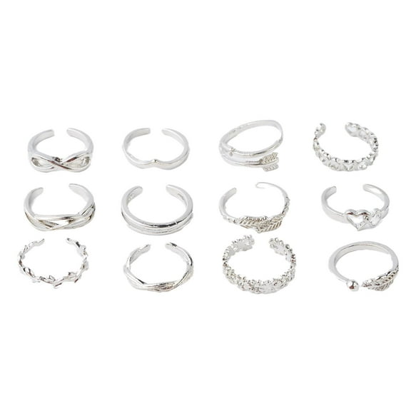 QHUDLV Adjustable Jewelry Rings Set – 12/24PCS Open Toe Finger Rings for Women