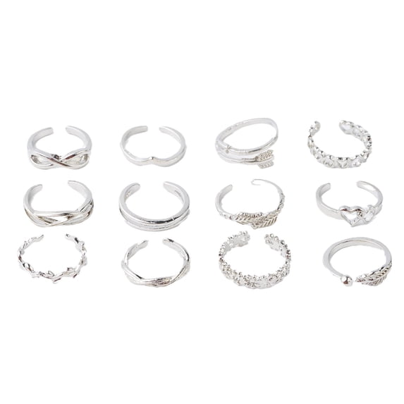 QHUDLV Adjustable Jewelry Rings Set,12/24PCS Open Toe Finger Rings for Women