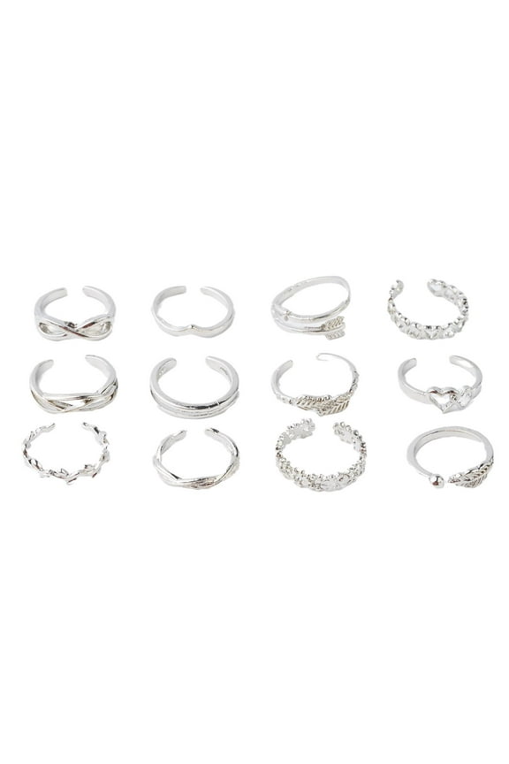 Adjustable Jewelry Rings Set,12/24PCS Open Toe Finger Rings for Women