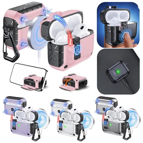 QHUDLV AirPods Pro 3rd Generation Case Cover, Automatic Snap Switch Secure for iPod Pro Charging Case (USB-C/ Cable)