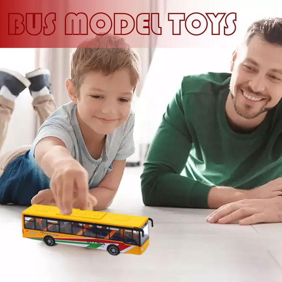 QHUDLV Alloy Lifelike Bus Model Toy, Small and Portable Bus Car Toy for Boys and Girls, Halloween for kids (1pcs/Random color)