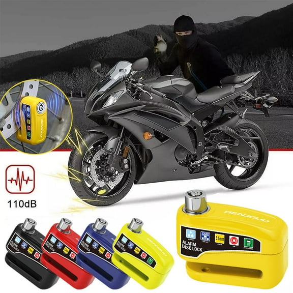 QHUDLV Anti-Theft Motorcycle Alarm,Disc Brake Lock,Loud Alarm Security Wheel Lock