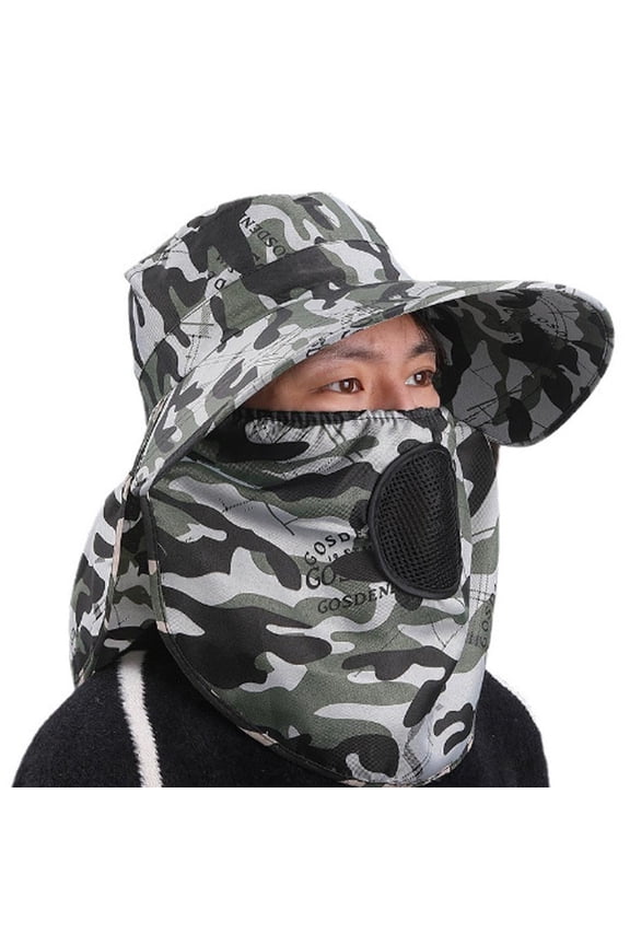 Anti-UV Work Hat Heat Front Cover Face Army Hat Full Hat Outdoor Hiking Hat