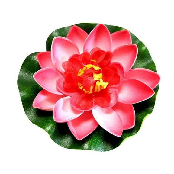 QHUDLV Artificial Floating Flower,Fake Floating Water Lily Fish Tank Ornament,3.9inch Realistic Water Lilies Flowers with Lily Pads,for Home Garden Patio Pond Aquarium Swimming Pool Wedding Decor