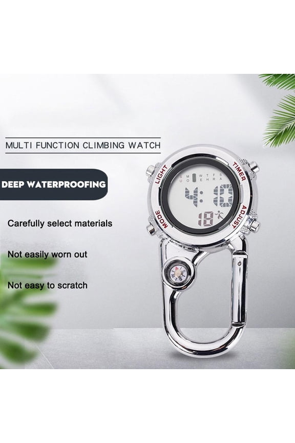 Backpack Clip On Belt Carabiner Digital Sport Fob Watch For Nurse Doctor Hikers