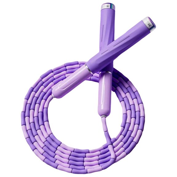 QHUDLV Bamboo Skipping Rope Energy Bar Handle Straight Thick Beaded Fitness Jump R