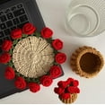thumbnail image 1 of QHUDLV Beginner Crochet Kit, Flower Blanket Coaster Set, DIY Handmade Table Decor, 1 of 9