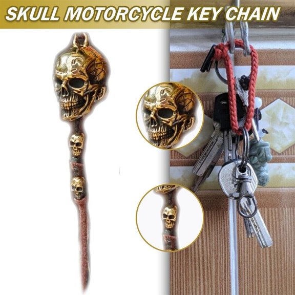 QHUDLV Biker Skull Bell,Motorcycle Gremlin Keychain,Unique Accessory