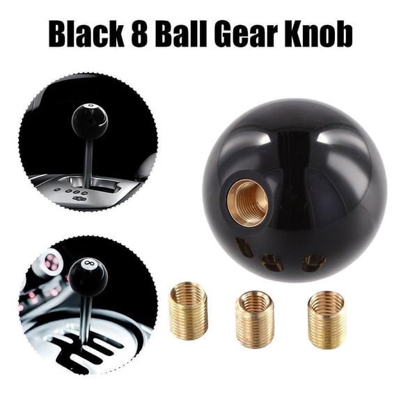 QHUDLV Black 8 Ball Car Gear Knob,Short Shifter for Universal Fit,Acrylic Design for Custom Cars