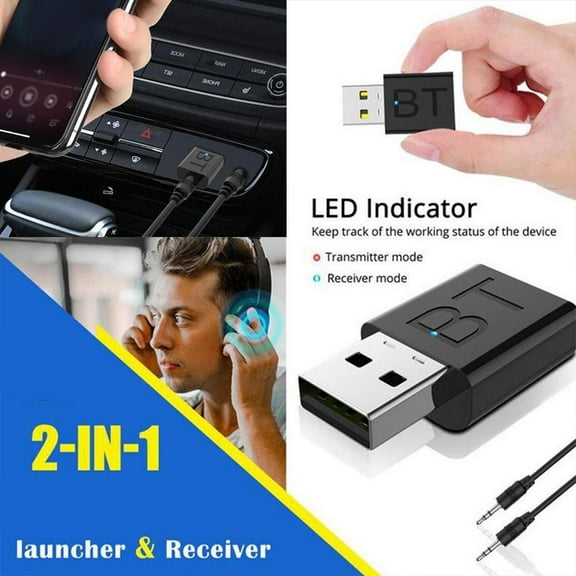 QHUDLV Bluetooth 5.0 Audio Adapter,Wireless Car Receiver,Mini Transmitter
