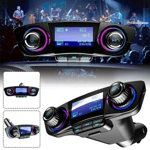 QHUDLV Bluetooth FM Transmitter,HandsFree Car Adapter,USB Charging Port Included