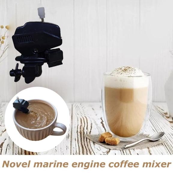 QHUDLV Boat Motor Coffee Stirrer,Coffee Boat Motor Mixer,Outboard Engine Drink Mixer,Boat Propeller Coffee Stirrer,Wind Up Electric Coffee Boat Motor Mixer,Efficiency Deep Stirring for Glasses&Mugs