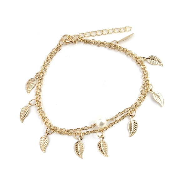QHUDLV Boho Anklet Foot Chain, Silver-Plated Beaded Bracelet, Beach Summer Jewelry Accessory