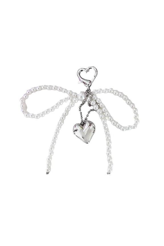 Bow Pearl Chain Key Chain, Cute Keychain, Car Keychain, Chain Bag For Women Bow Chain Key