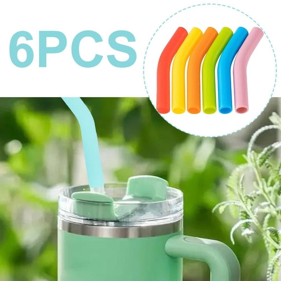 QHUDLV CTDWNT Metal Straw Silicone Tips,6 Pcs 8mm Reusable Silicone Straw Tips,Food Grade Rubber Metal Straws Tips Covers,for Cup Tumbler Fit for 8-10mm Diameter Straws