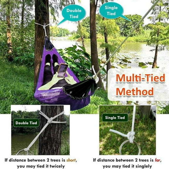 QHUDLV Camping Hammock,Super Soft and Breathable Nylon Mesh Hammock,Double & Single Portable Hammocks Hammocks,Camping Accessories for Indoor Outdoor Hiking Backpacking Backyard Beach