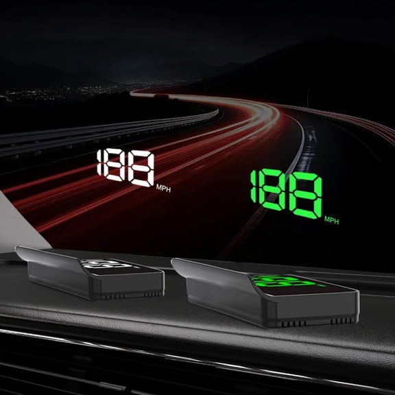 QHUDLV Car Digital GPS Speedo Speed MPH HUD Head Up Display Speedometer Universal N ew