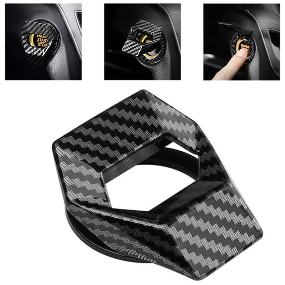 QHUDLV Carbon Fiber Engine Start Stop Cover,Car Push Button Protective Trim