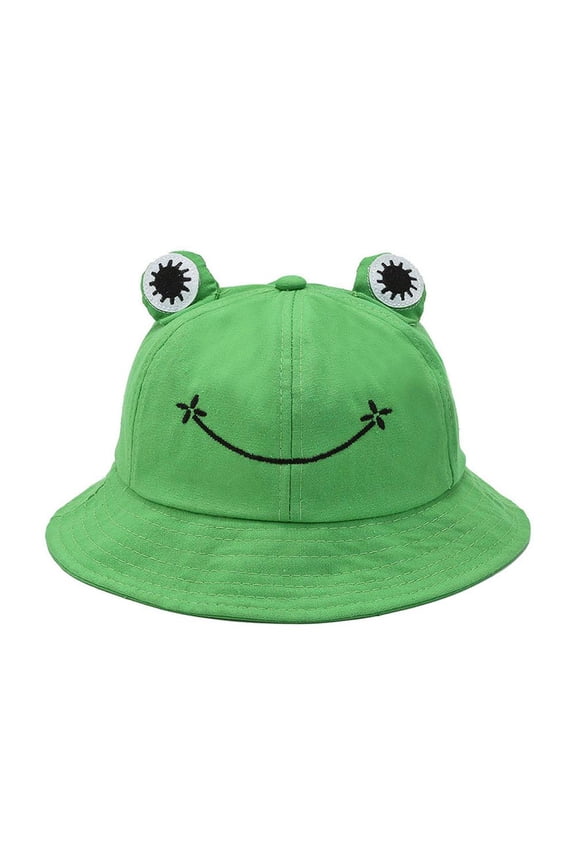 Cartoon Frog Bucket Hat, Soft and Breathable, Adjustable Elastic Design, Sun Protection for Spring and Summer Outdoor Activities