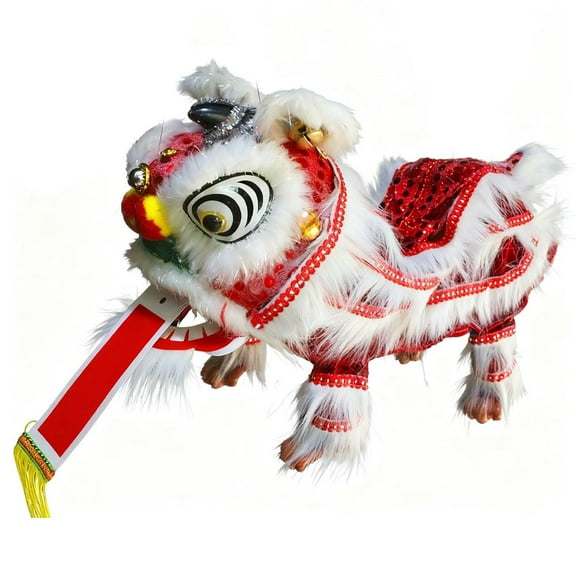 QHUDLV Chinese Lion Hand String Puppet with Rod, Chinese Marionette Lion Ornament Traditional, Asian Figurine Puppet, Pull String -uppet Marionette -uppet, for Holiday Party