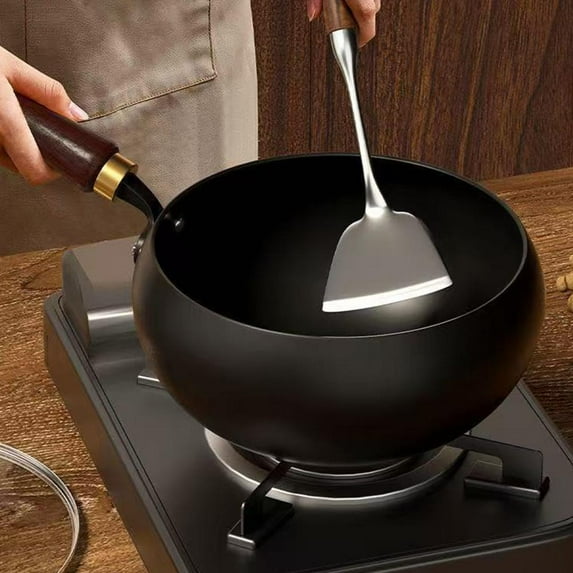 QHUDLV Chinese Non-Stick Coating Frying Wok Pan Household Sistering Milk Tools Pot Iron Small Stew Utensils
