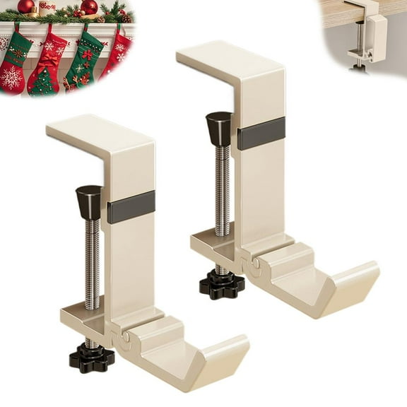 QHUDLV Christmas Stocking Holder,Fireplace Stocking and Garland Hanger,Adjustable Metal Stocking Holder Non-Skid Stocking Hangers Heavy Stocking Hooks for Fireplace Home Decor