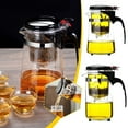 thumbnail image 1 of QHUDLV Clear Glass Teapot Tea Leaf Herbal Tea Pot Safe Clear Glass Jug 500/750/1000ml, 1 of 9