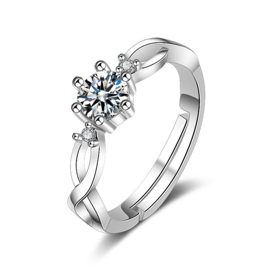 QHUDLV Couple Wedding Rings – Crystal Adjustable – Matching Jewelry Set