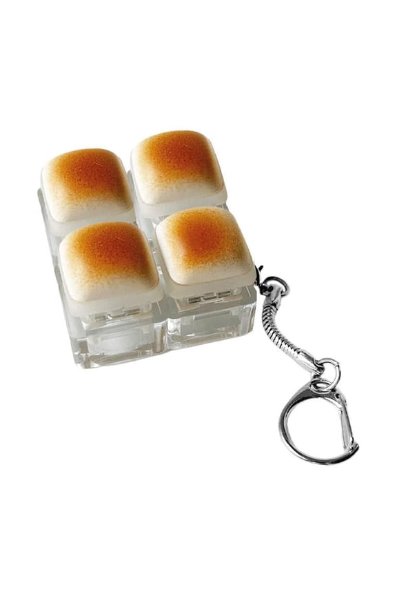 Cute Bread Keycap Stress Relief Clicker Keychain Mini Mechanical Keyboard Button Keyring Keyring Fingertip Pendant Decompress Keyboard toy clicker button fidget toy popping fidget button fidge