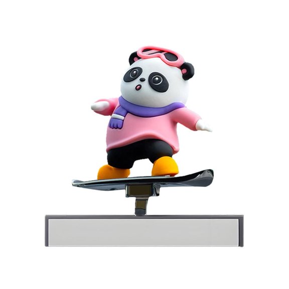 QHUDLV Cute Cartoon Bear Alloy Car Automatic Sliding Skateboard - Car Decoration Ornaments Accessories, Console Center