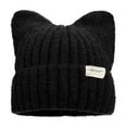 thumbnail image 1 of QHUDLV Cute Cat Ears Beanies For Women Autumn And Winter Warm Ear Protection Swee, 1 of 5
