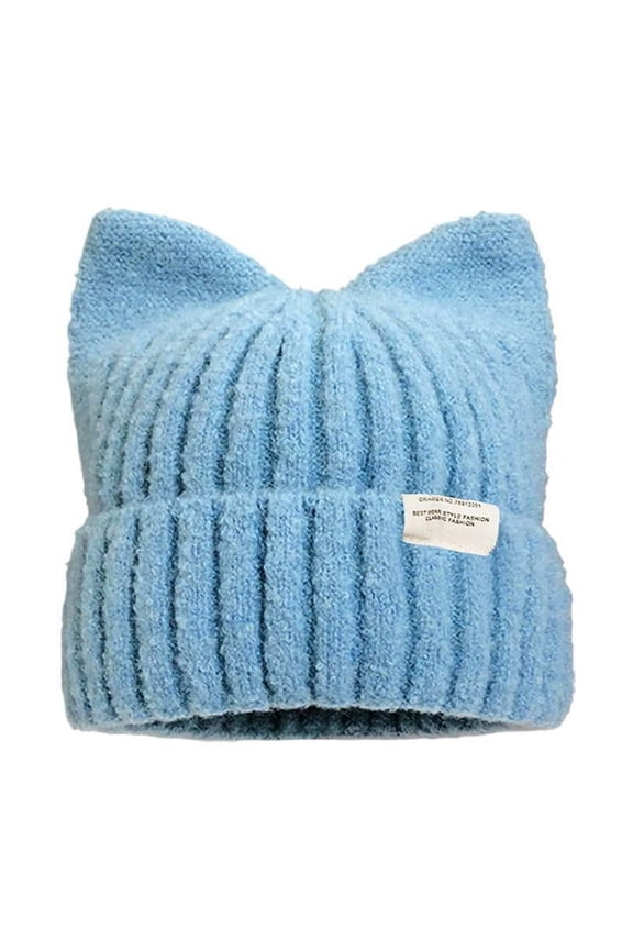 Cute Cat Ears Beanies For Women Autumn And Winter Warm Ear Protection Sweet GXX