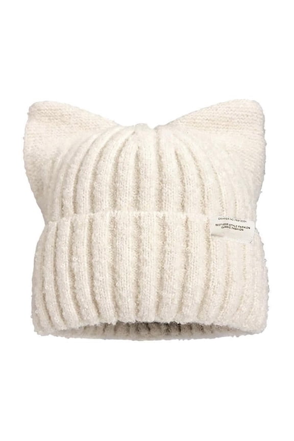 Cute Cat Ears Beanies For Women Autumn And Winter Warm Ear Protection Swee