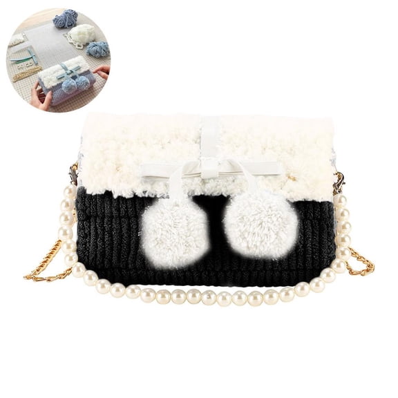 QHUDLV DIY Knitting & Crochet Handbags Kit, Mesh Plastic Canvas Shoulder Bag Craft Kit