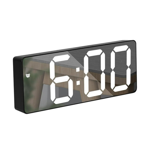 QHUDLV Digital Alarm Clock LED Alarm Clock for Bedroom Electronic Desktop Clock Large Display Adjustable Brightness Snooze