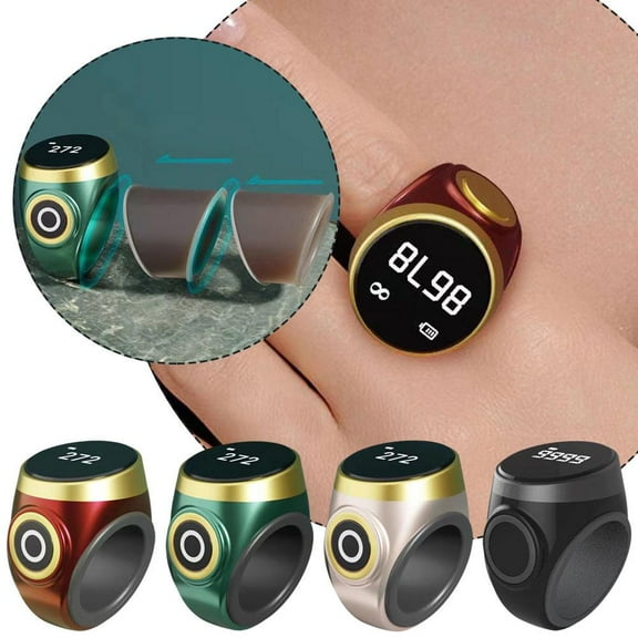 QHUDLV Digital Display Counter Rings,Smart Prayer Counter, Waterproof for Muslims