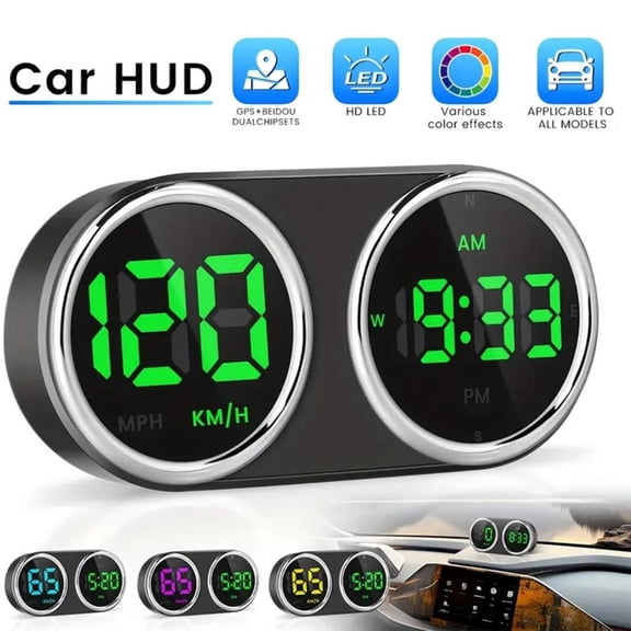 QHUDLV Digital Speedometer HUD,Universal Car Head Up Display,Clear Easy Read Gauge