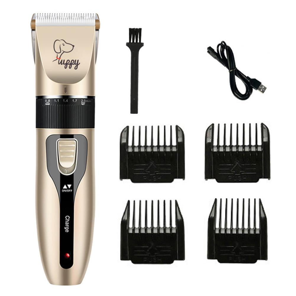 QHUDLV Dog Grooming Kit Clippers,Dog Shaver Clippers,Pet Hair Thick Coats Clippers Trimmers Set,Low Noise Rechargeable Cordless Electric Quiet Hair Clippers Set for Dogs Cats Pets I3J6