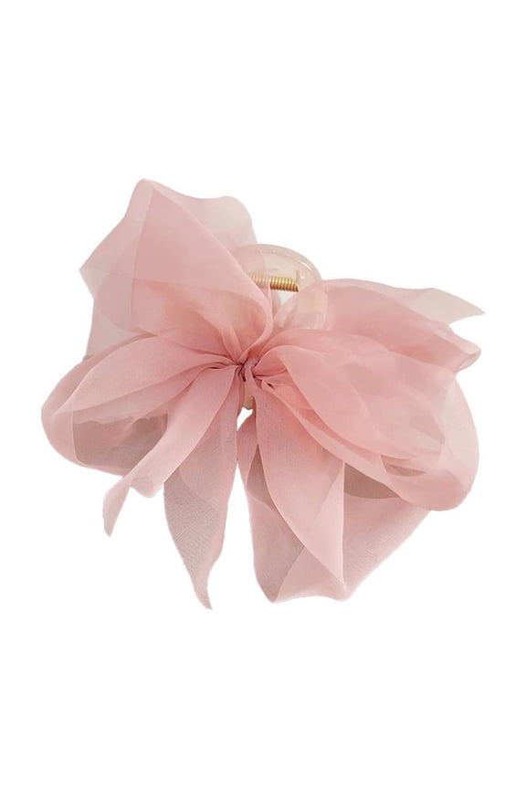 Double-sided mesh bow tie grab clip back head large clip elegant accessories shark hair temperament headwear J0Y8 curly