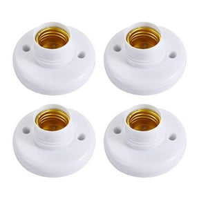 QHUDLV E27 Lamp Holder Socket White Round Plastic Screw Light Bulb Base for Ceiling & Lamp Fixtures, LED, Halogen, CFL Bulbs