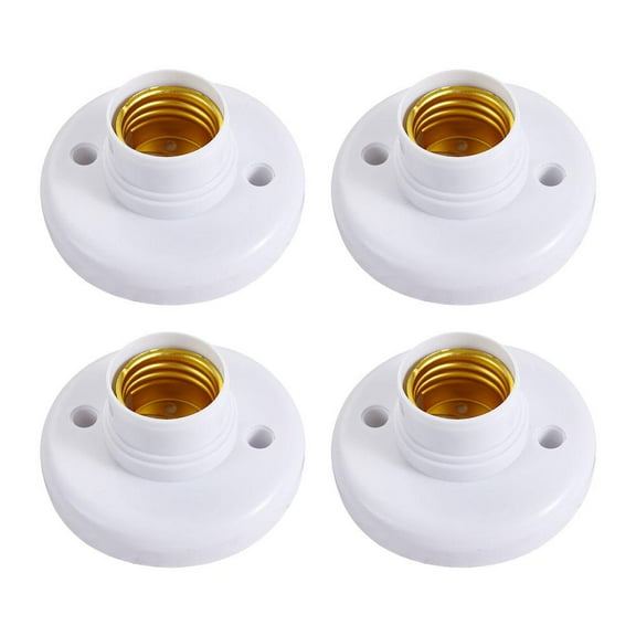 QHUDLV E27 Lamp Holder Socket White Round Plastic Screw Light Bulb Base for Ceiling & Lamp Fixtures, LED, Halogen, CFL Bulbs