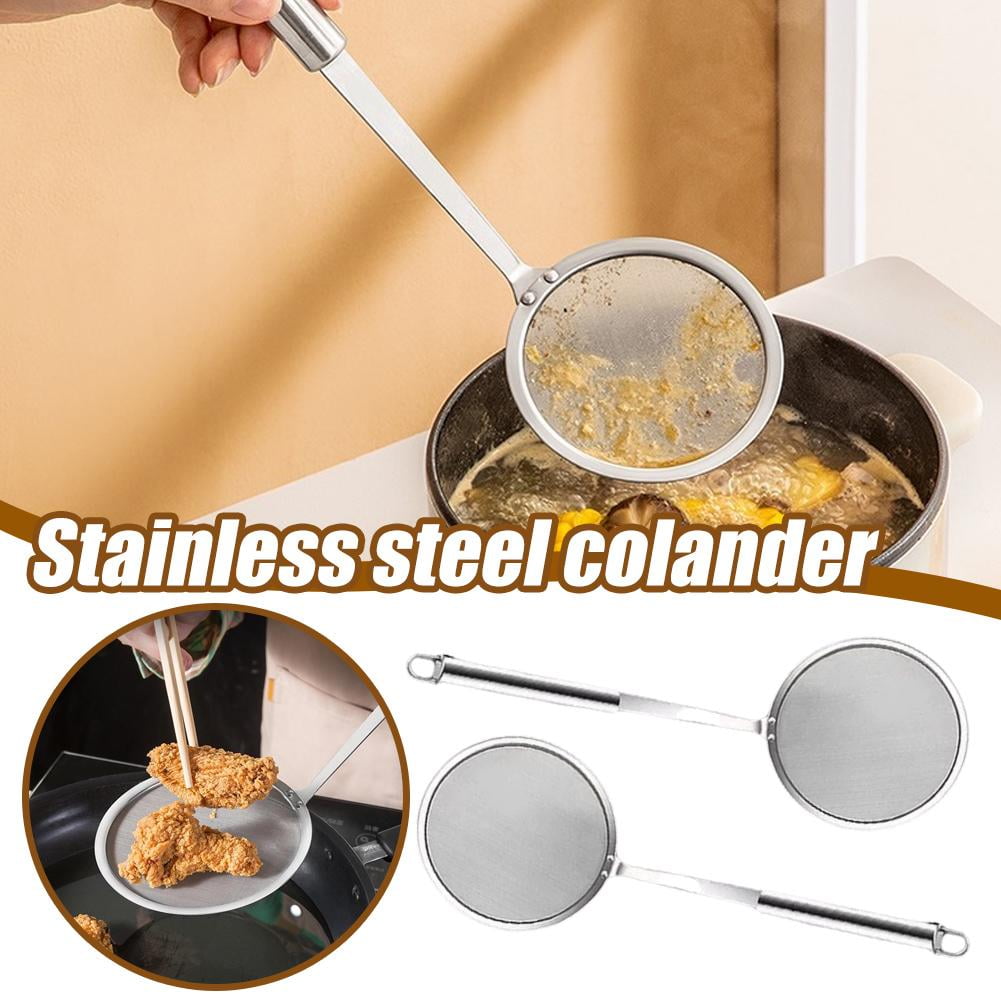 QHUDLV Fine Mesh Stainless Steel Colander, Fine Mesh Skimmer Spoon ...