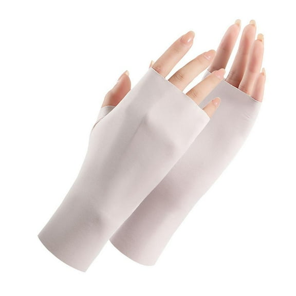 QHUDLV Fingerless Gloves for Driving ,Ice Silk Half Gloves for Women