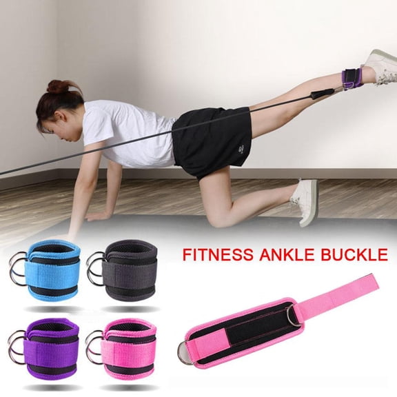QHUDLV Fitness Ankle Strap Adjustable D Foot Support Cuffs Gym Leg Strength Pul )