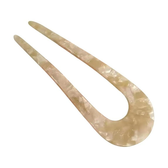 QHUDLV French Cellulose Acetate Hairpins Forks Vintage Print U-shape Hair Pins Clips Hair Sticks 2 Prong Access For Women W5P6 Bun Hair